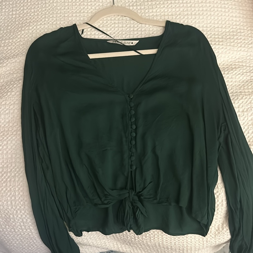 Zara emerald green top